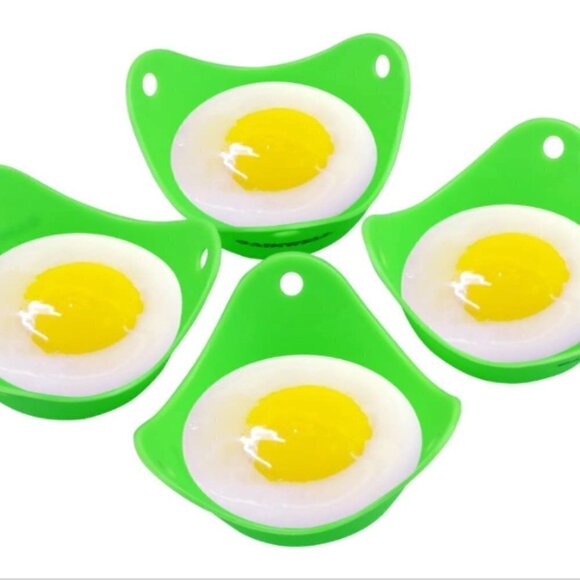 Set of 4 Stovetop Silicone Egg Poacher Molds/Cups by Gainwell #28B - Picture 1 of 9